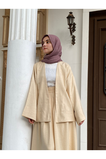 NON Women's Linen Shirt and Pants Set with Detail