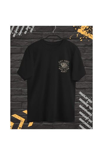 OEM Men's T-Shirt with Front and Back Print, Just Money, Cotton, Black, XXL