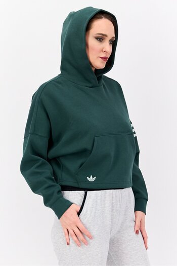 adidas Women Sportswear Fit Long Sleeve Outdoor Hoodie, Green