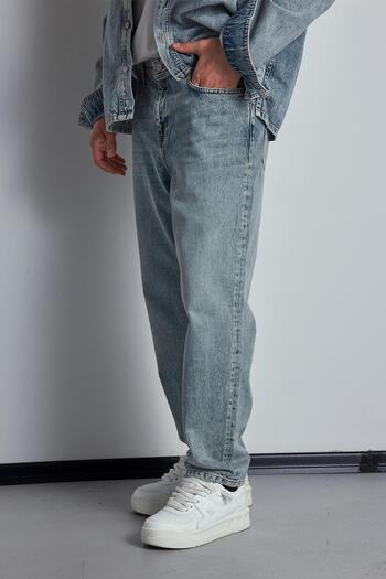 ablukaonline Erkek Baggy Fit Jean Açık Mavi