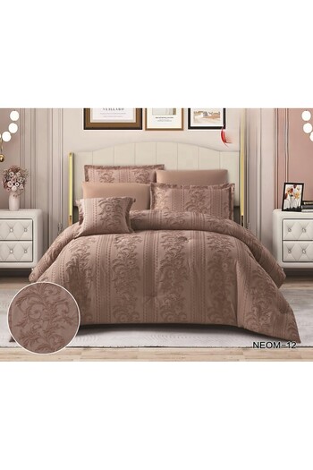 Roshen New Jacquard double bed sheet made of luxurious microfiber, 7 pieces, the epitome of elegance and quality, size 260*240