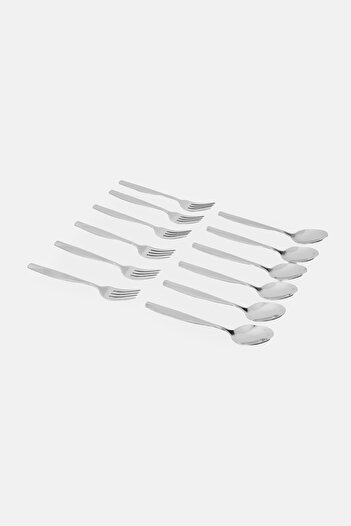 Farberware 12 Pieces Stainless Steel Tablespoons And Dinner Forks Set, Silver