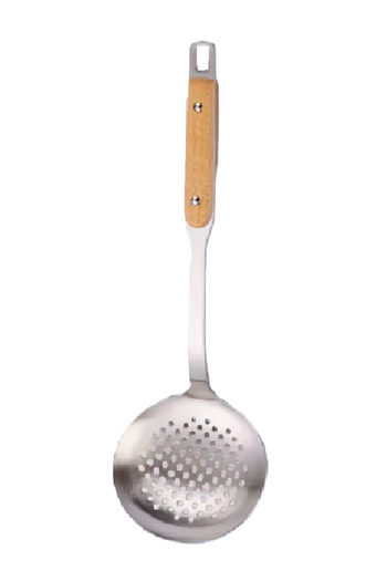 ELEGANT HOME 4-Piece Stainless Steel Cooking Spoon Set with Wooden Handle