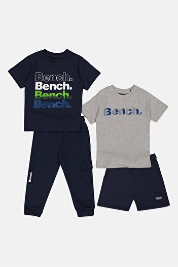 BENCH Toddlers Boy 4 Pieces Short Sleeve Graphic Print Tops And Bottom Set, Multicolor