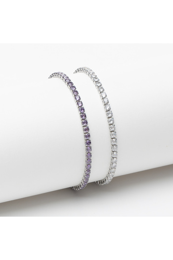 ElectraStore Set of 2 Tennis Bracelets Purple