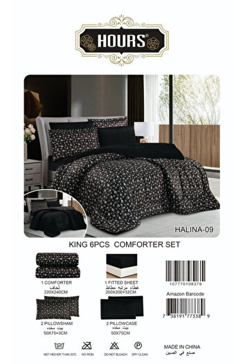 HOURS Horse Winter Bedspread, Fur and Velvet, Heavy Fill, Suitable for Double Bed Size 200x200 cm, 6 Pieces, 290 Stitches