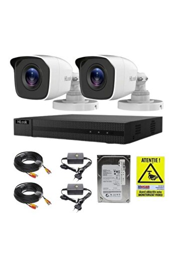 Hikvision Analog Surveillance System Hilook, 2 cameras, 2MP, lens 2.8mm, IR 20m, DVR, 4 channels, 4M