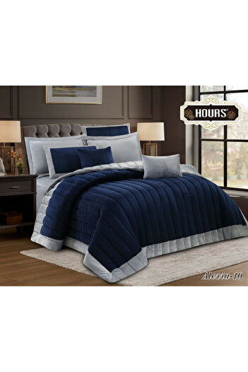 HOURS Horse Winter Bedspread, Fur and Velvet, Heavy Fill, Suitable for Double Bed Size 200x200 cm, 8 Pieces, 360 Stitches