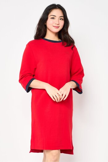 Lacoste Women Embroidered Logo Casual Mini Dress, Red