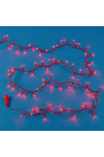 OEM Lighting installation with 100 LED bulbs, red light, length 6.07 m, extendable, IP 44