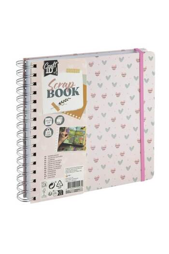 CraftID Scrapbook 21x21 cm 40 sheets 220 gr - pink