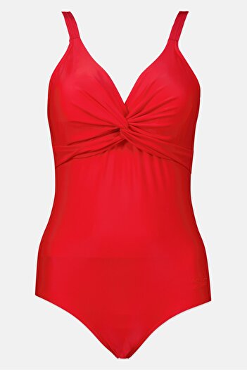 SPEEDO Women 1 Piece Brand Logo Padded Swimsuit, Red