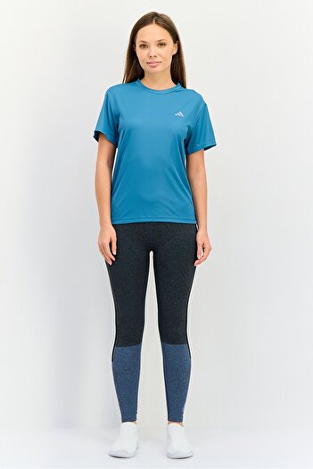 adidas Women Regular Fit Brand Logo Short Sleeves Running T-Shirt, Sea Green