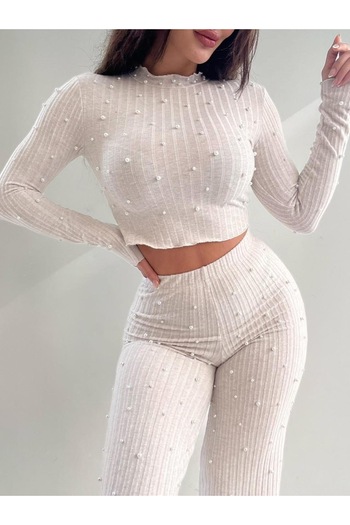 DENRA Knitted outfit with pearls