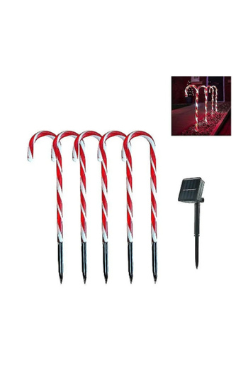 OEM Set of 5 solar Christmas decorations, lollipops, for outdoor use, 40 cm