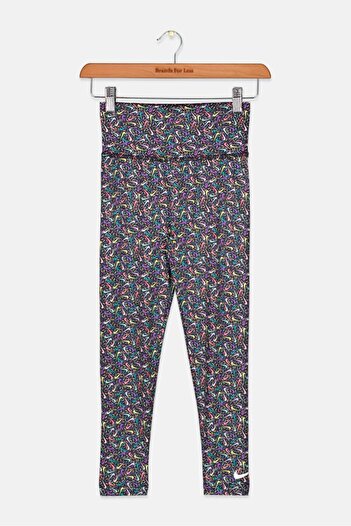 Nike Kids Girl Swoosh Sprinkle All Over Print Legging, Black