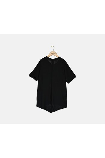 Nike Big Girls Logo,Print Split,Back T-shirt, Black