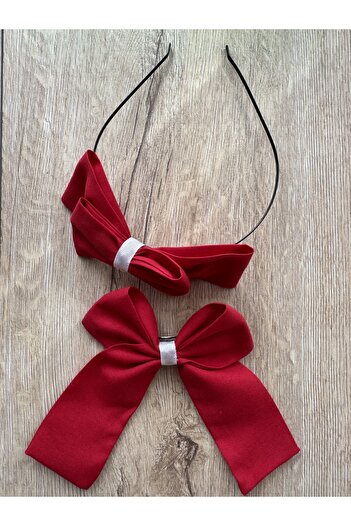 White Alamode Red and White Crown / Hairpin Set