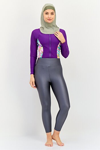 adidas Women 3 Stripe Swim Hijab, Olive