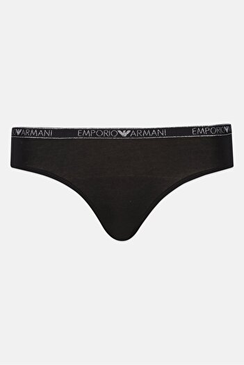 Emporio Armani Women Brand Logo Pull On Panty, Black