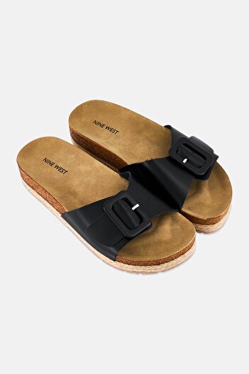 Nine West Women Slip On Slides, Black