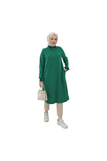 Armine Women's Ribbed Half Zipper Tunic 24Kt436