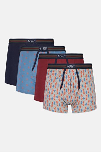 Original Penguin بوكسر رجالي بشعار العلامة التجارية، 4 قطع، متعدد الألوان