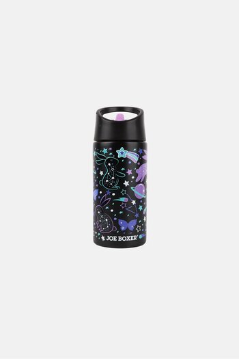 Joe Boxer Kids Graphic Print Water Bottle 350 ml, Black