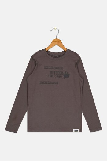 Sinsay Kids Boy Graphic Print Long Sleeve T-Shirt, Dark Grey