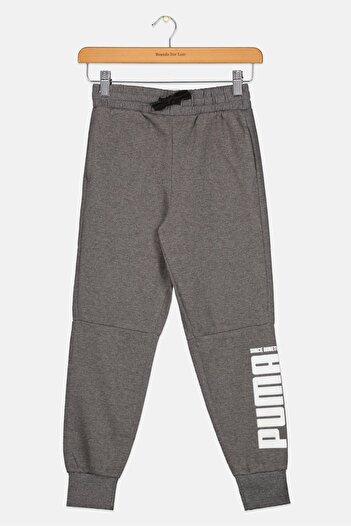 Puma Kids Boy Sportswear Fit Brand Logo Training Sweatpants, Grey