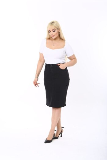Stilys jeans Gamze Moda Plus Size Denim Skirt