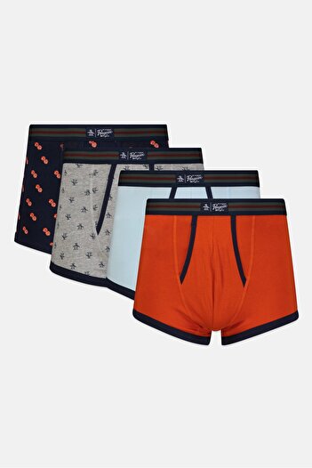 Original Penguin Men 4 Pieces Brand Logo Boxer Briefs, Multicolor