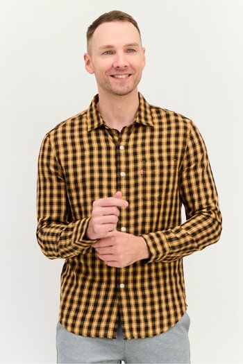 Levi's Men Slim Fit Plaid Long Sleeve Casual Shirt, Multicolor