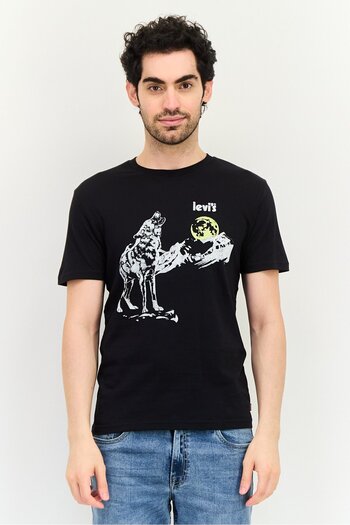 Levi's Men Crew Neck Graphic Print Short Sleeve T-shirt, Black