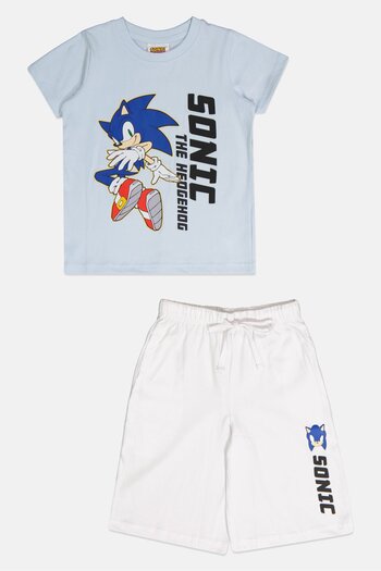 Sonic Kids Boy 2 Pieces Graphic Print T-Shirt And Shorts Set, Multicolor