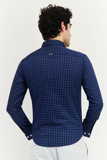 Levi's Men Regular Fit Grid Line Pattern Long Sleeve Casual Shirts, Multicolor
