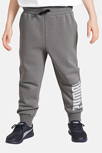 Puma Kids Boy Sportswear Fit Brand Logo Training Sweatpants, Grey