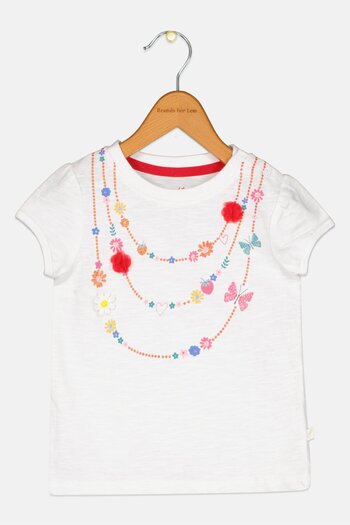 Hamleys Toddlers Girl Short Sleeve Textured Top, White