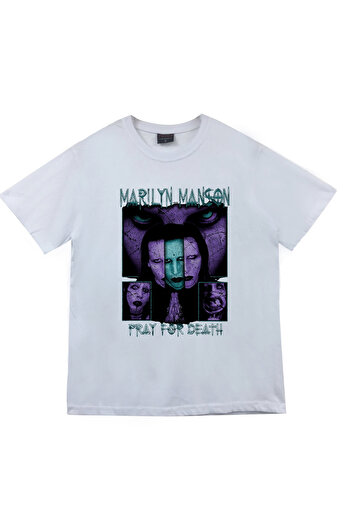 fame-stoned Μπλουζάκι Marilyn Manson με στάμπα Unisex 100% βαμβάκι