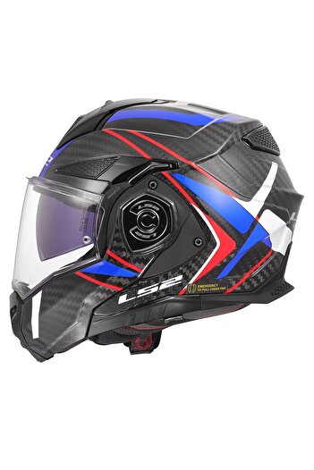 LS2 ADVANT X KARBON FUTURE 2 BEYAZ MAVİ ÇENE AÇILIR KASK