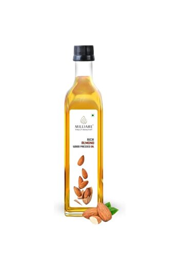 Generic Milliare Rich Almond (Badam) Wood Pressed Oil - 100% Pure & Rich in Vitamin E for Body, Skin,Hair &