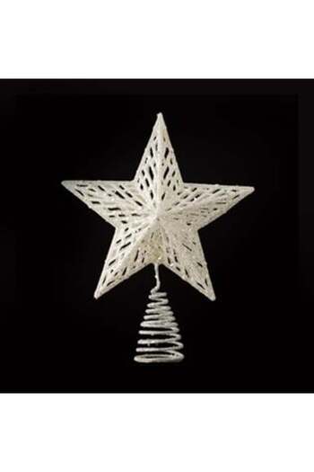 oemco 3D White Iridescent Star Christmas Tree Top 24cm