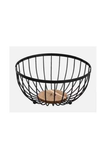 OEM Fruit, Bread or Vegetable Basket, Das Perfekte Dinner, Metal, 25 cm, Black