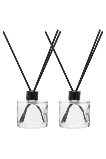 Generic Healifty 2pcs 50ml Vintage Fragrance Glass Diffuser Bottle With 6pcs Sticks Empty Glass Fragrance S