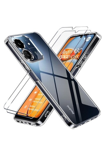 bzstore Case Kit for Xiaomi Redmi 13C 5G Silicone and Ceramic Screen Protector, Full Protection,