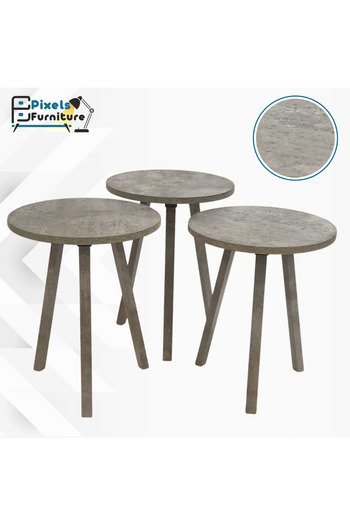 PixelsFurniture Pixel Furniture 3 Piece Round Coffee and Tea Serving Table Set