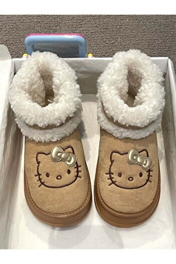 Gofeel Hello Kitty Yumuşak Tüylü Bot Ayakkabı