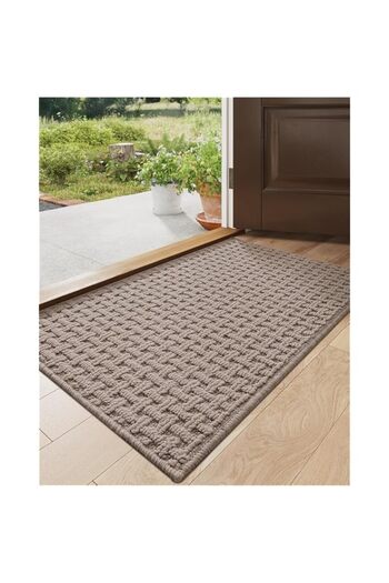 Generic DEXI Front Door Mat Non Slip 44 x 76 cm, Washable Doormats Inside Entrance Low Profile, Dirt Trappi