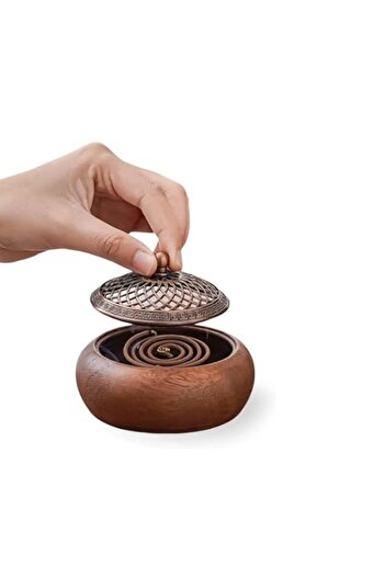 Generic Resin Incense Burner Household indoor aromatherapy stove Stick Incense Holder Solid Wood Round Burn