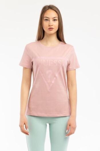 Guess Women's T-Shirt, Guess, Pink, Adele, Cotton, Size M